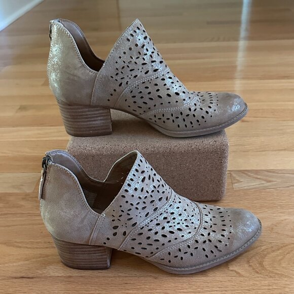 Sofft Wyoming Leather Suede Shimmer Ankle Booties Size 9M - Picture 1 of 15